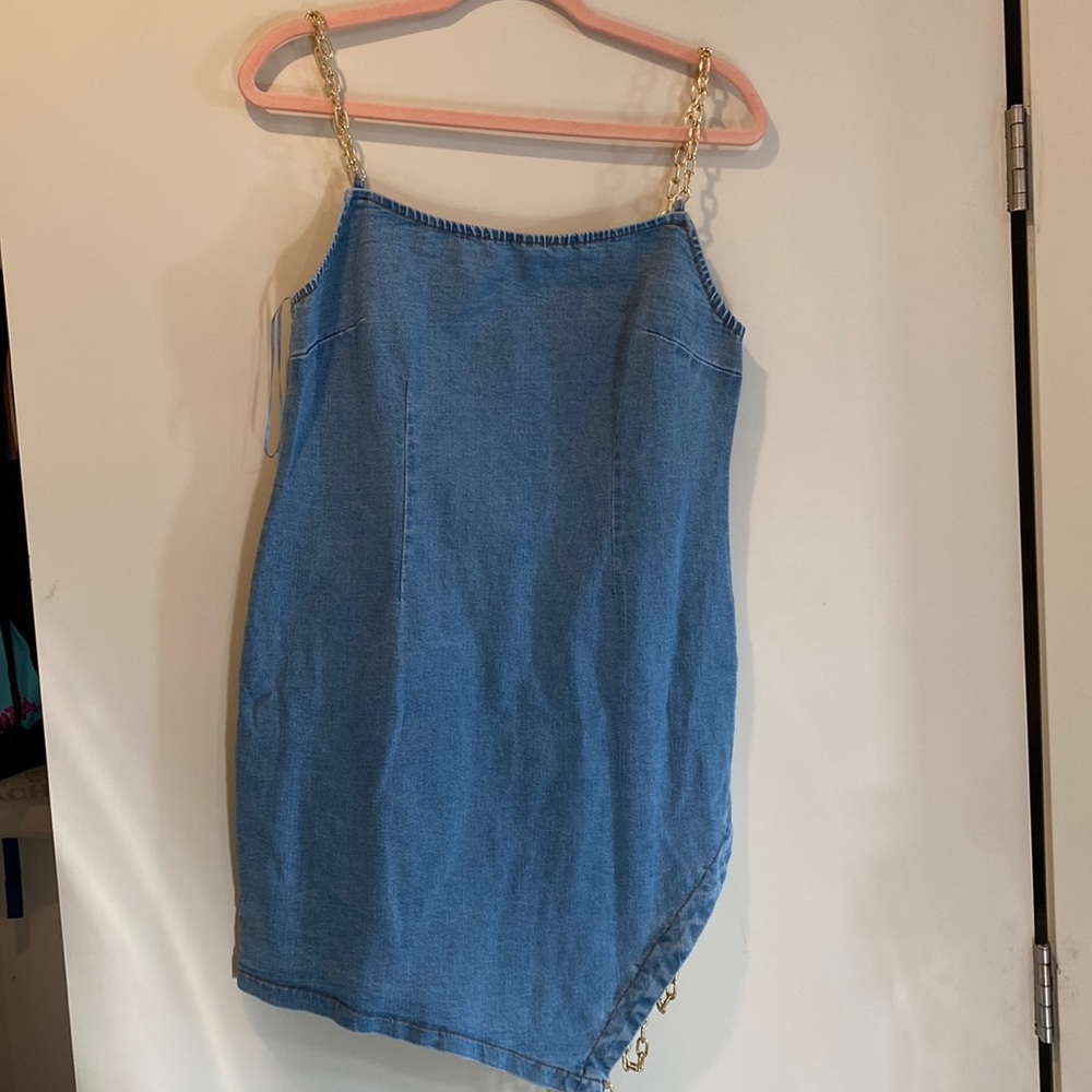 Jeaned Dress with Gold Chains